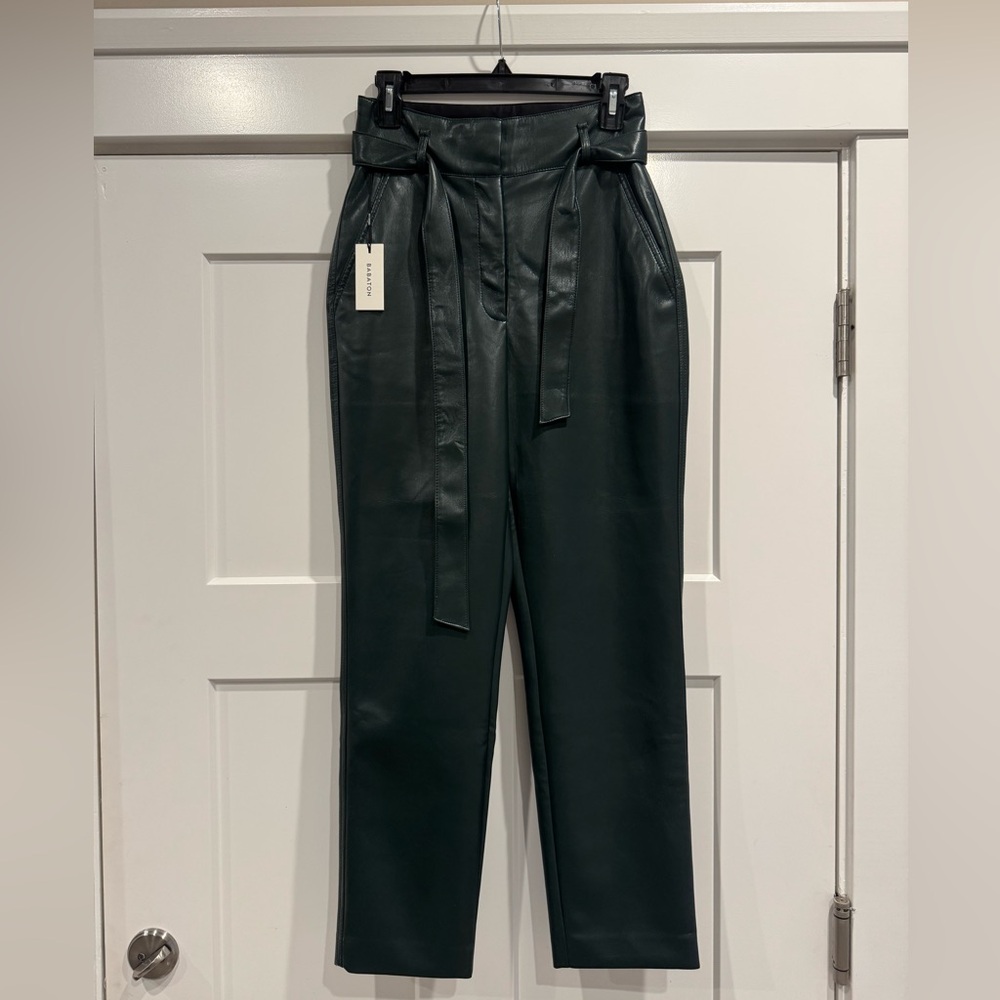 ARITZIA BABTON VEGAN LEATHER BELT PANTS